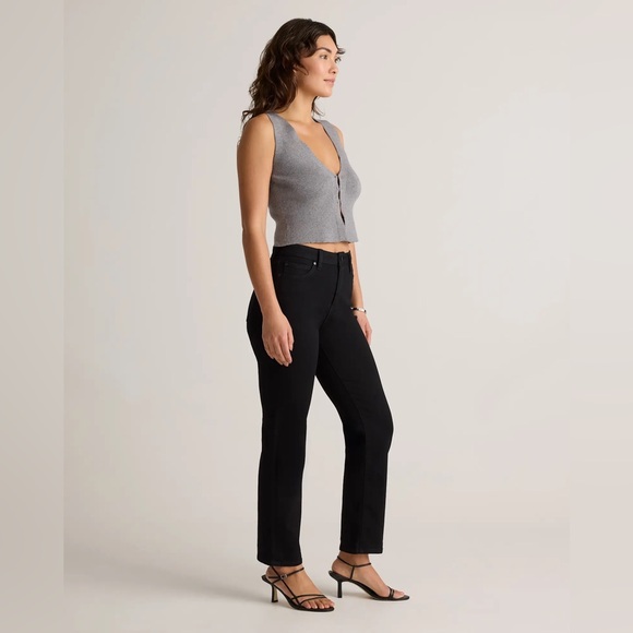 NWT Quince Black Bella Stretch Straight Jeans Size 29 - Picture 3 of 16